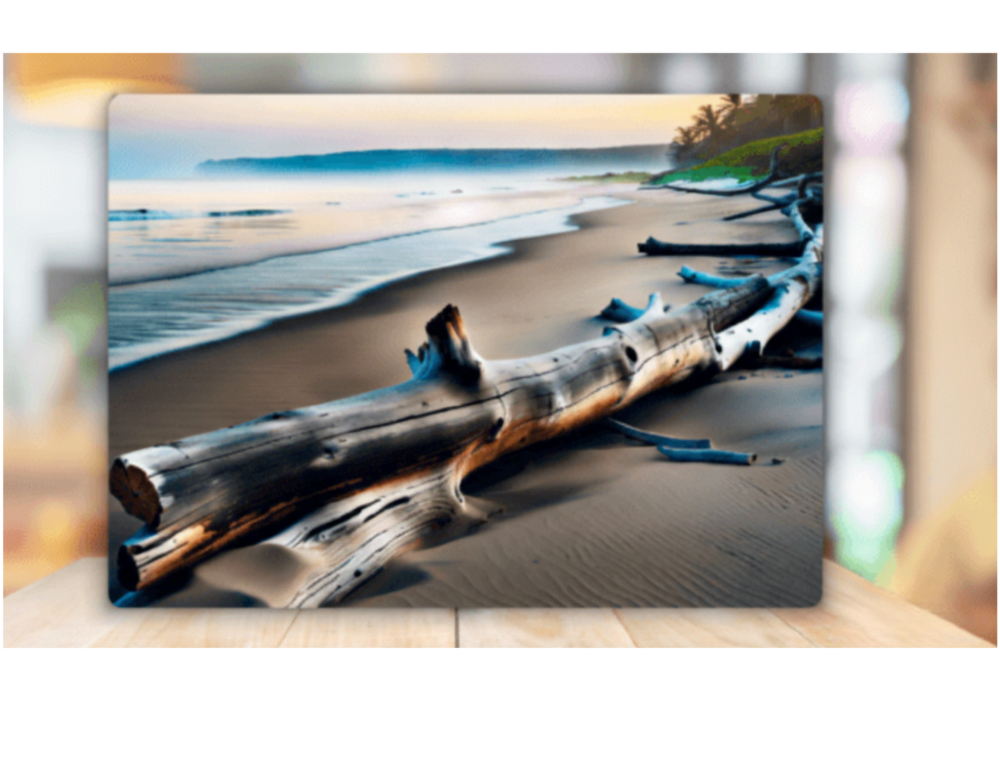 Birch Wood Beach Glass Cutting Board