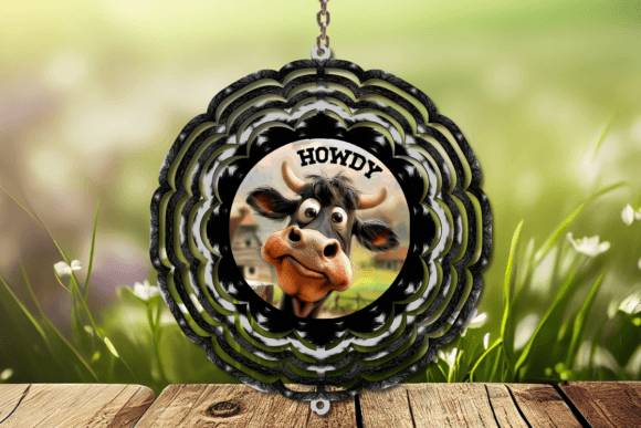 Howdy Cow Wind Spinner