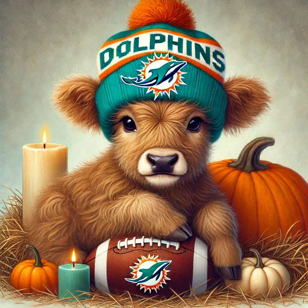 Miami Dolphins Highland Cow