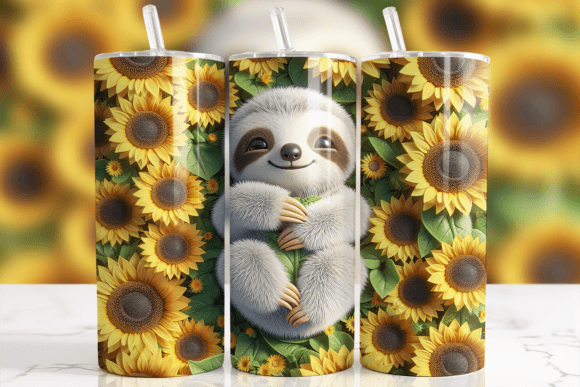 Baby Sloth & Sunflowers