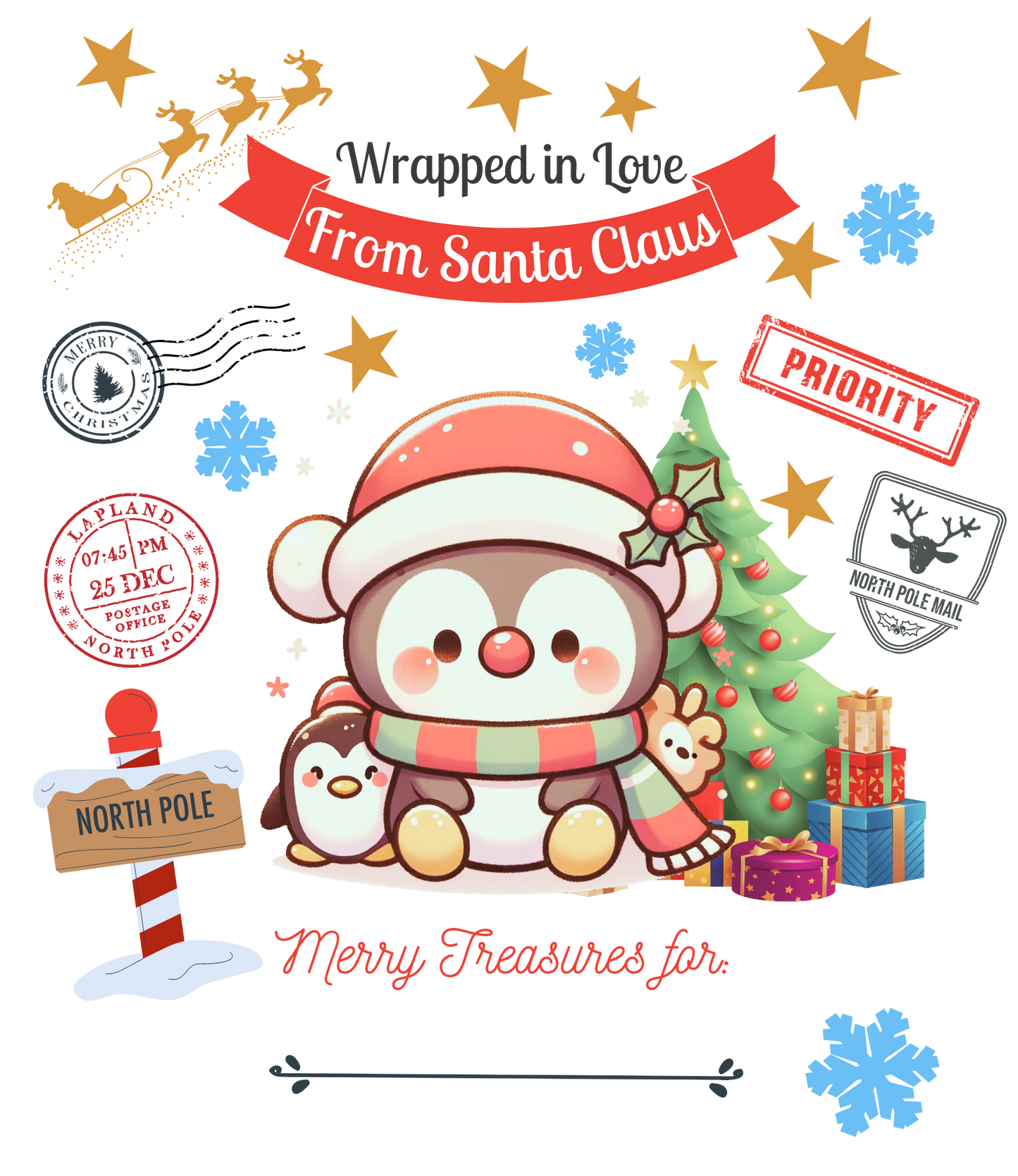Penguin Santa Sack