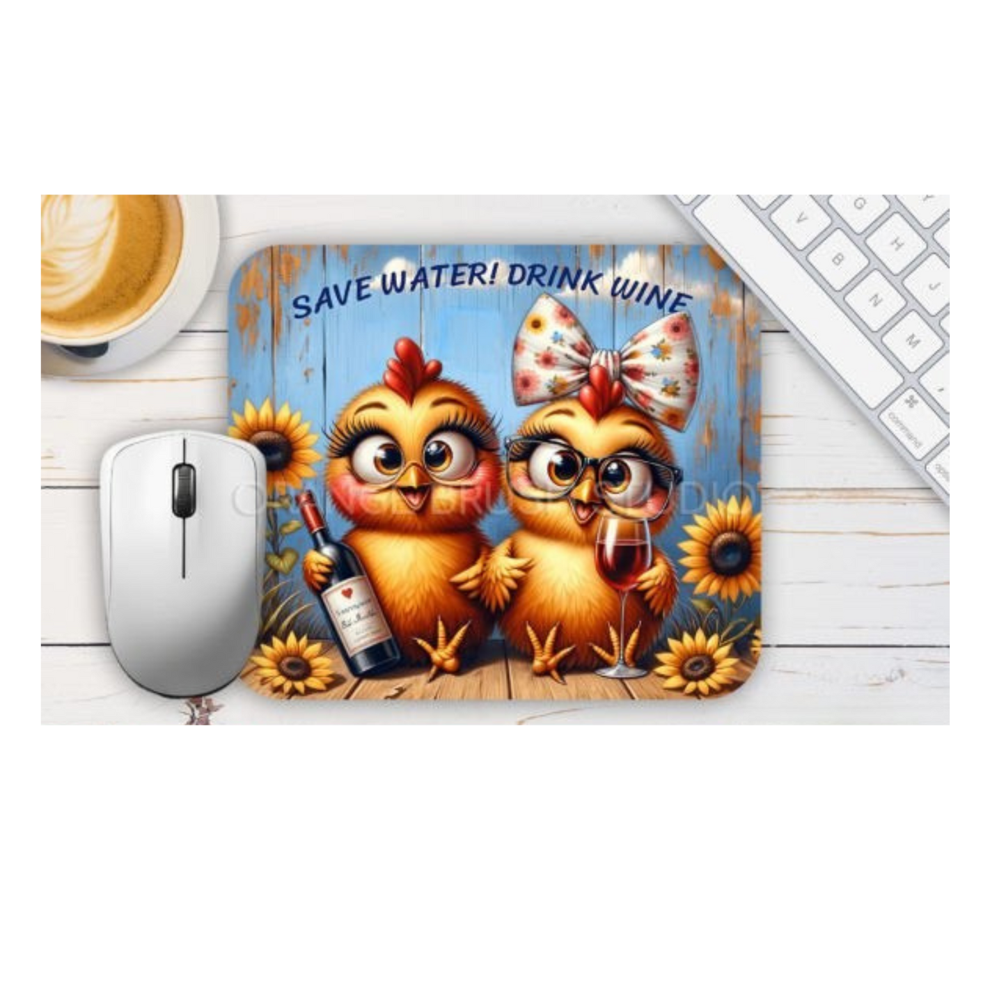Cute Chicken Drink Wine