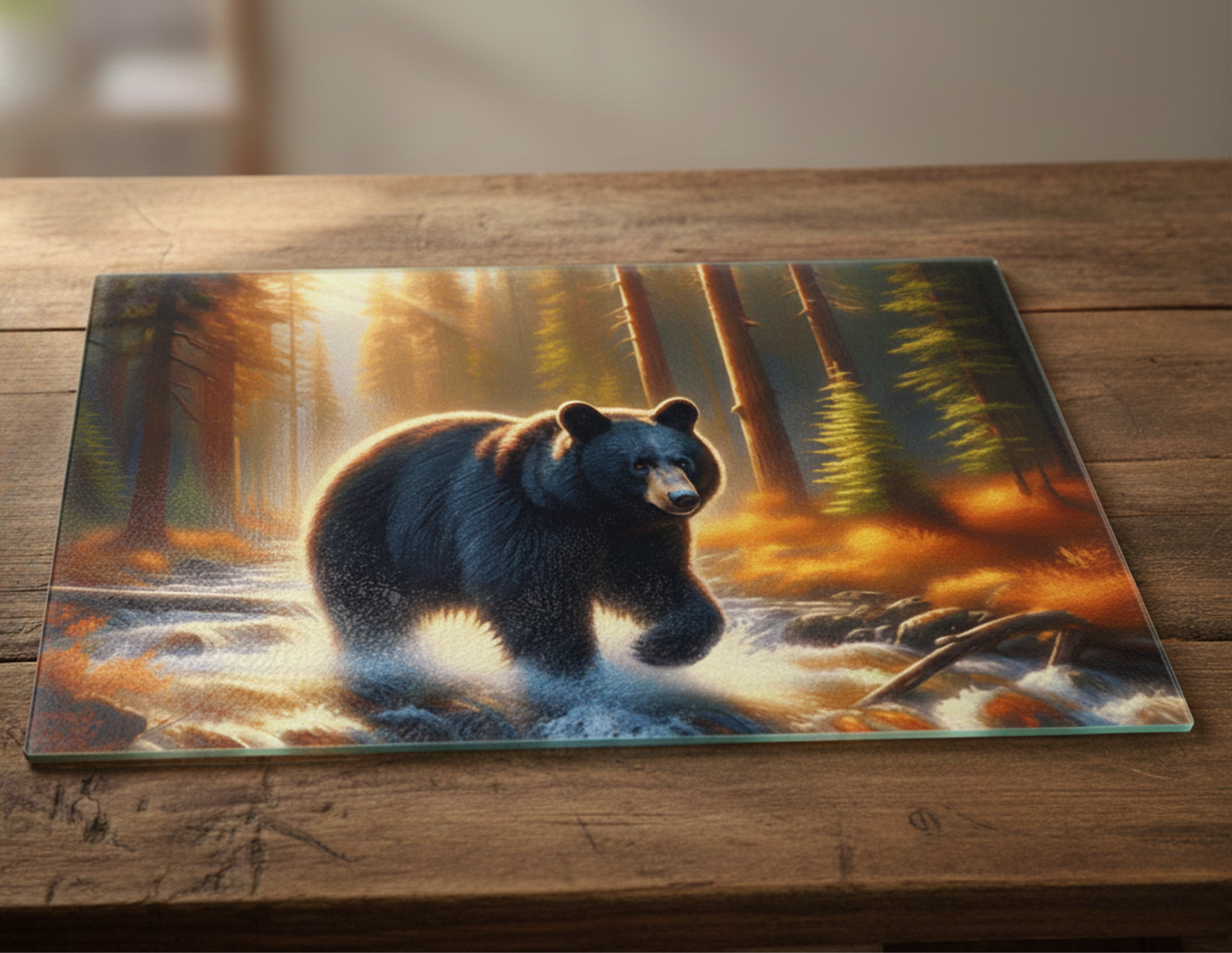 Black Bear Glass Cutting Board