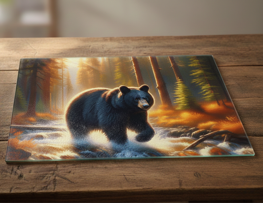 Black Bear Glass Cutting Board
