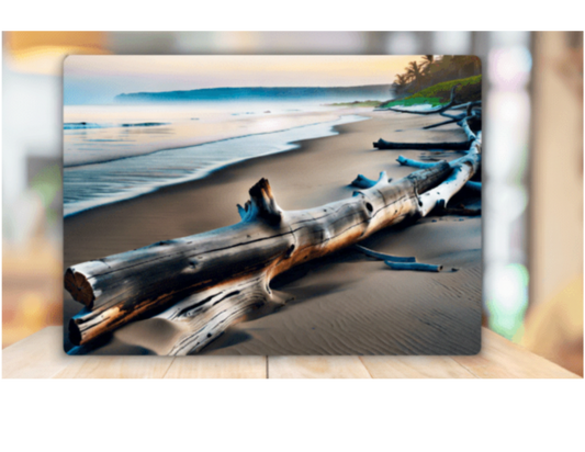 Birch Wood Beach Glass Cutting Board
