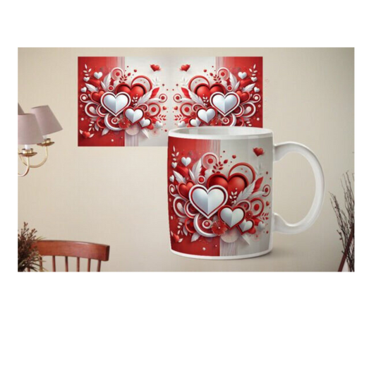 Half Red Half White Heart