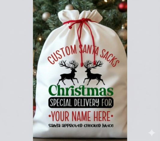 Merry Christmas Reindeer Santa Sack
