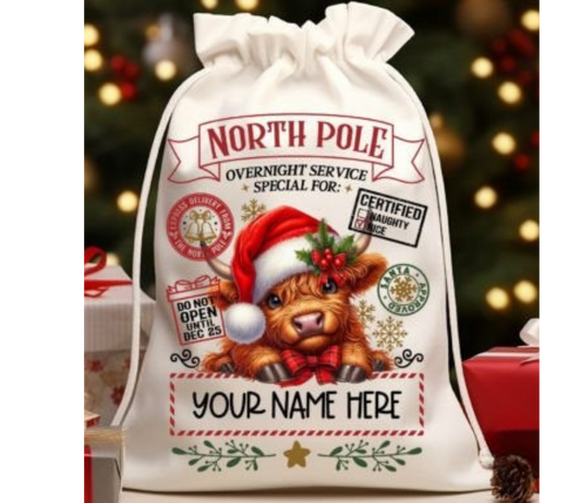 North Pole Highland Santa Sack
