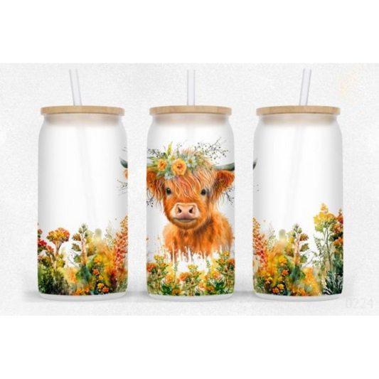 Highland Cow Floral