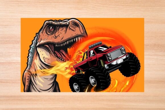 Dinosaur and Monster Truck
