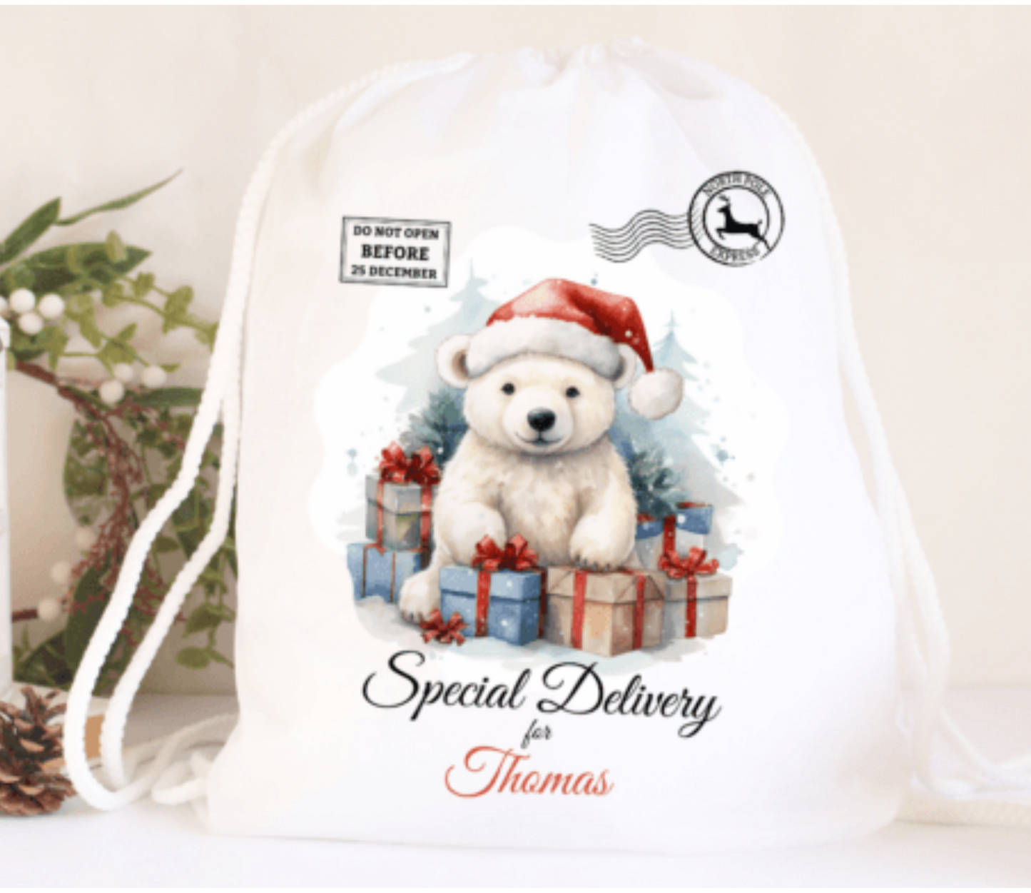 Polar Bear Santa Sack