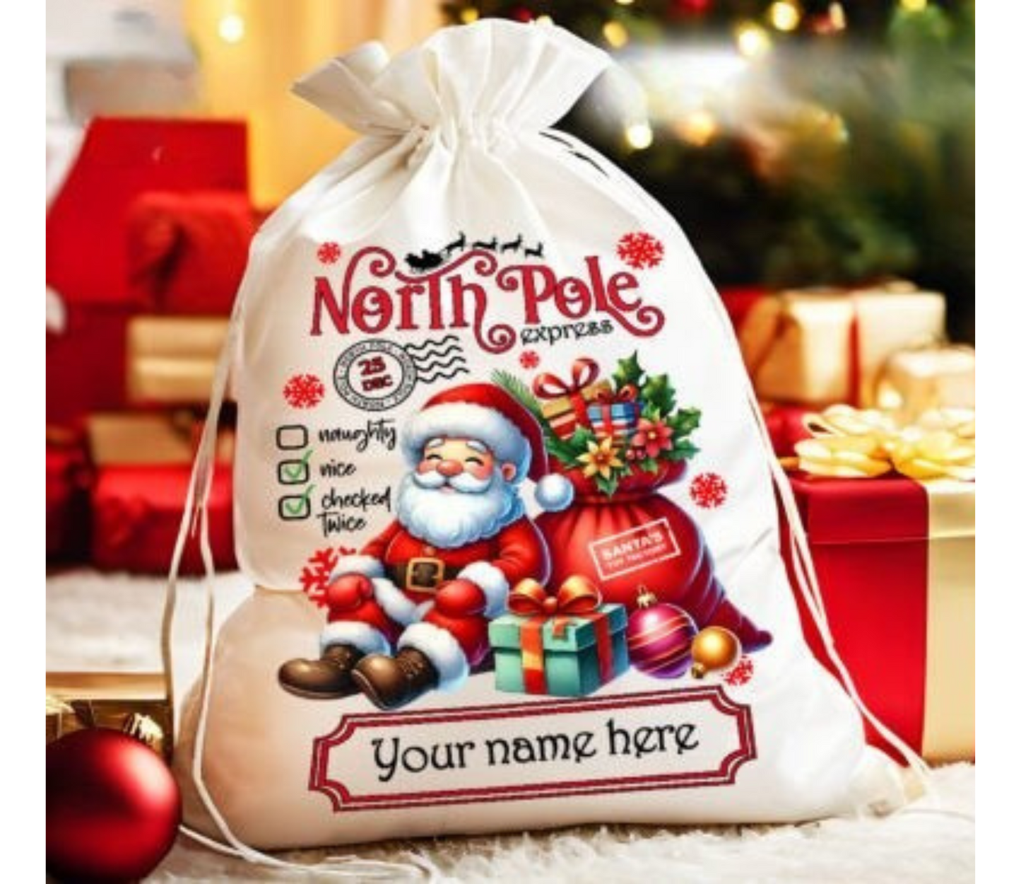 Santa with presents Santa Sack