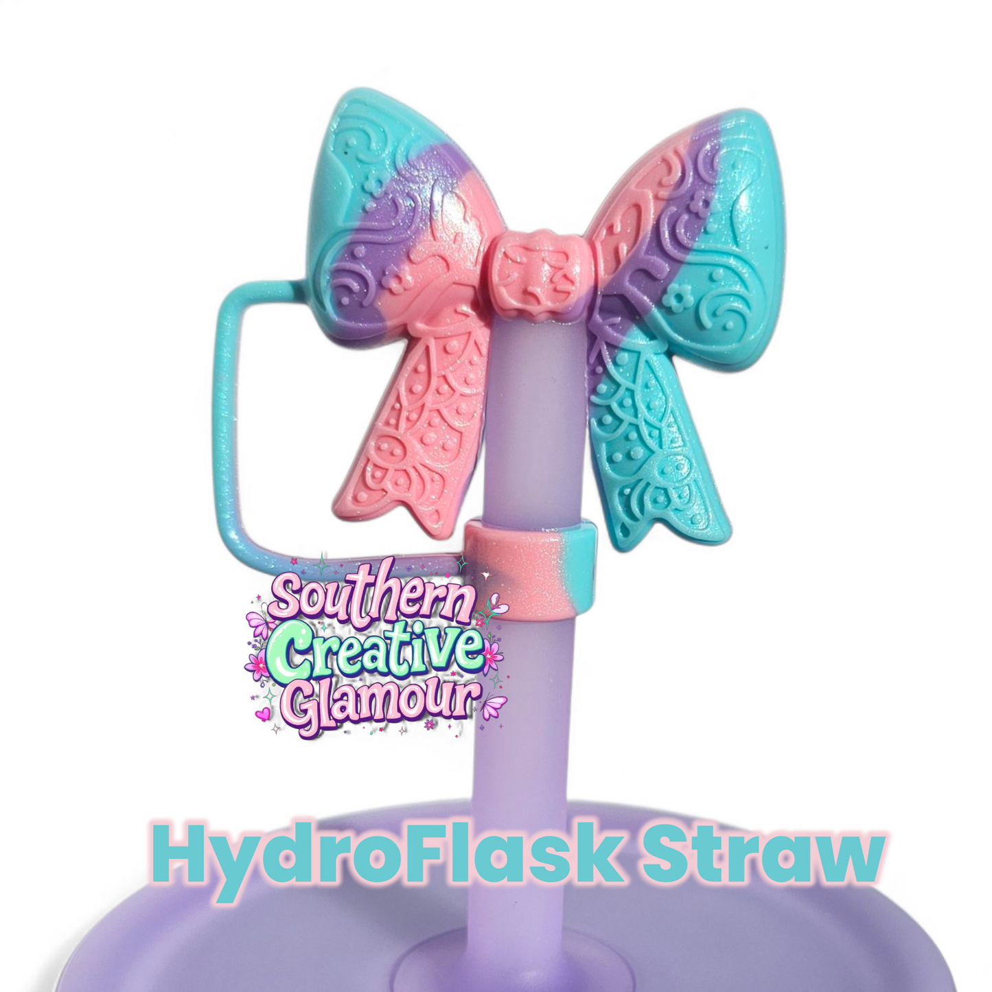 Paisley Princess 3D BOW Silicone 10mm Straw Topper | Berry Truffle Pink Shimmer